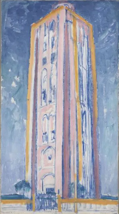 Lighthouse at Westkapelle in Orange, Pink, Purple and Blue, circa 1910 Piet Mondrian